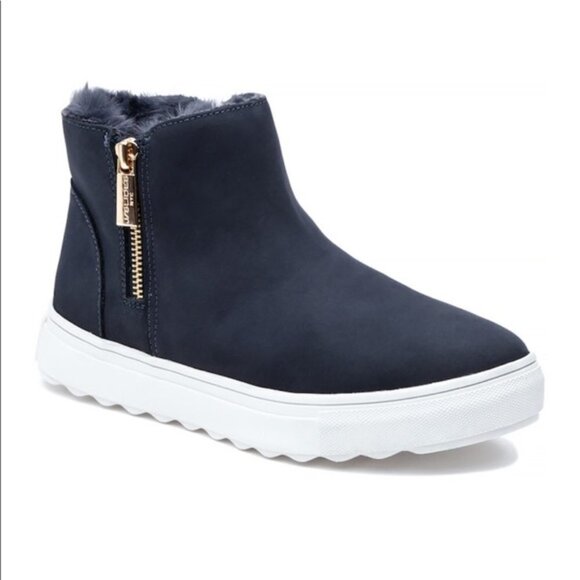 J/Slides Poppy Navy Nubuck Booties - Picture 1 of 10